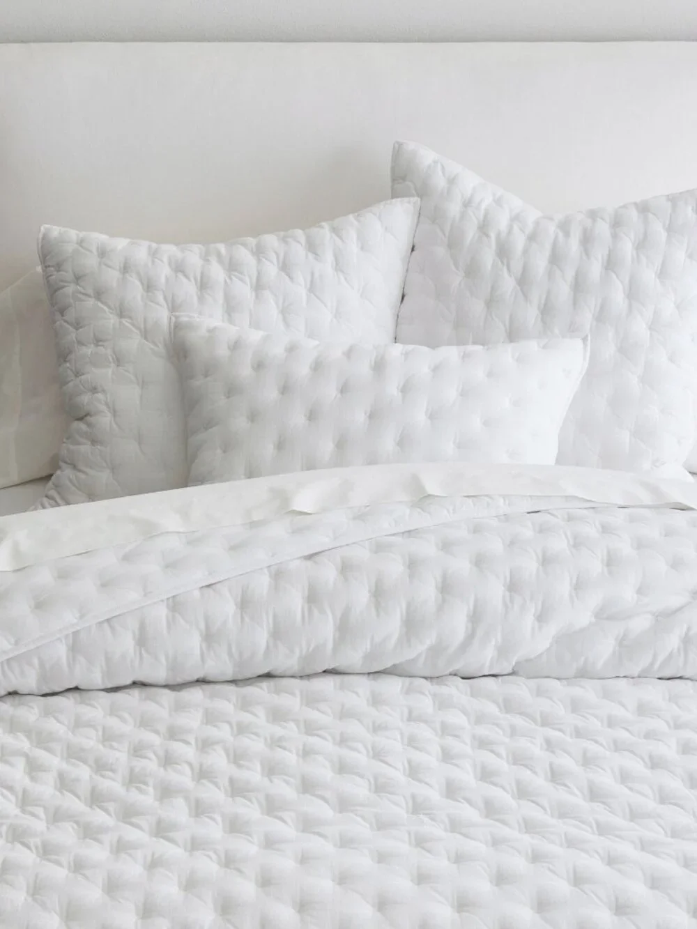SET OF 2 POTTERY BARN CROSS STITCH QUILTED SHAMS